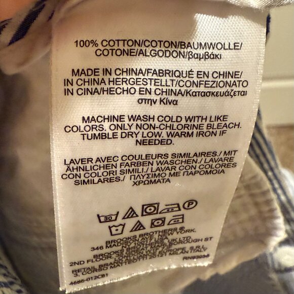 346 Brooks Brothers Seersucker Navy Striped Bermuda Shorts 100% Cotton Size 8 - Picture 6 of 10